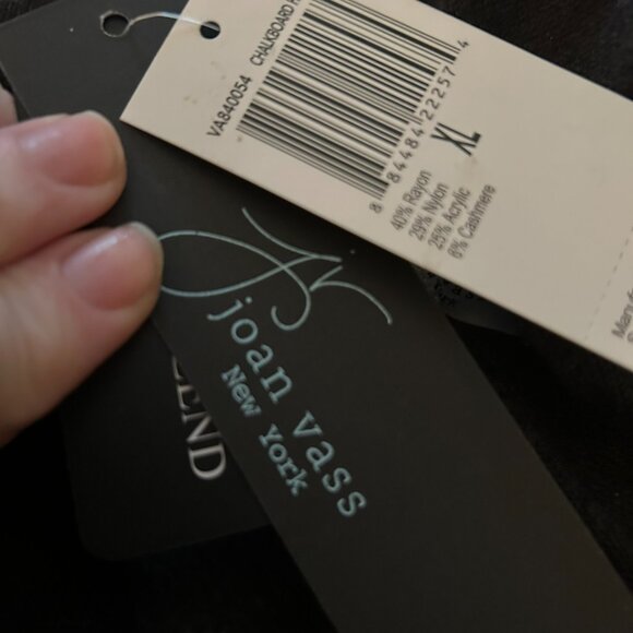 NWT Joan Vass New York Chalkboard Heather Gray Cashmere Blend Sweater XL - Picture 7 of 10